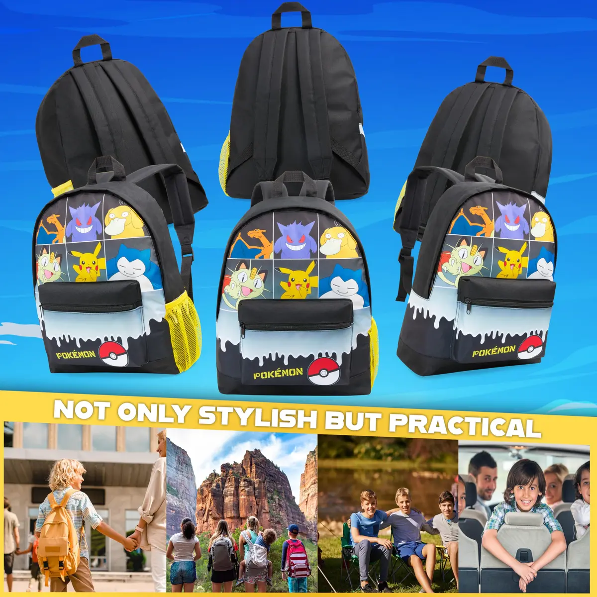 Pokémon Kids Anime Backpack, 40 cm (15.7 x 12.2 x 3.9 inches) | Pikachu & Friends School Bag - view 3