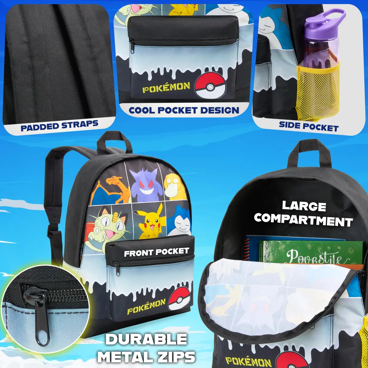 Pokémon Kids Anime Backpack, 40 cm (15.7 x 12.2 x 3.9 inches) | Pikachu & Friends School Bag - view 4