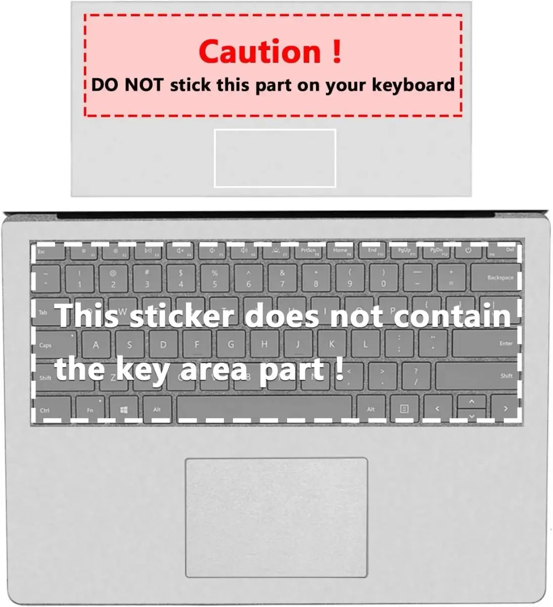 xisiciao Blue Full Size Keyboard Palm Rest Protector for Microsoft Surface Laptop 3/4/5 13.5 Inches | Scratch Resistant PVC - view 5