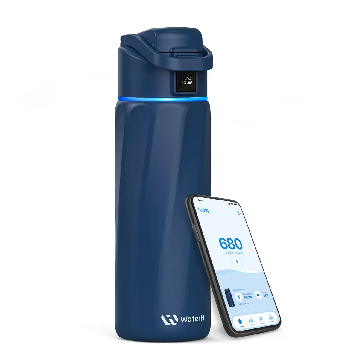 WaterH BOOST Smart Water Bottle Tracker with Reminder, 24oz | Hydration & Wellness Companion - main product image