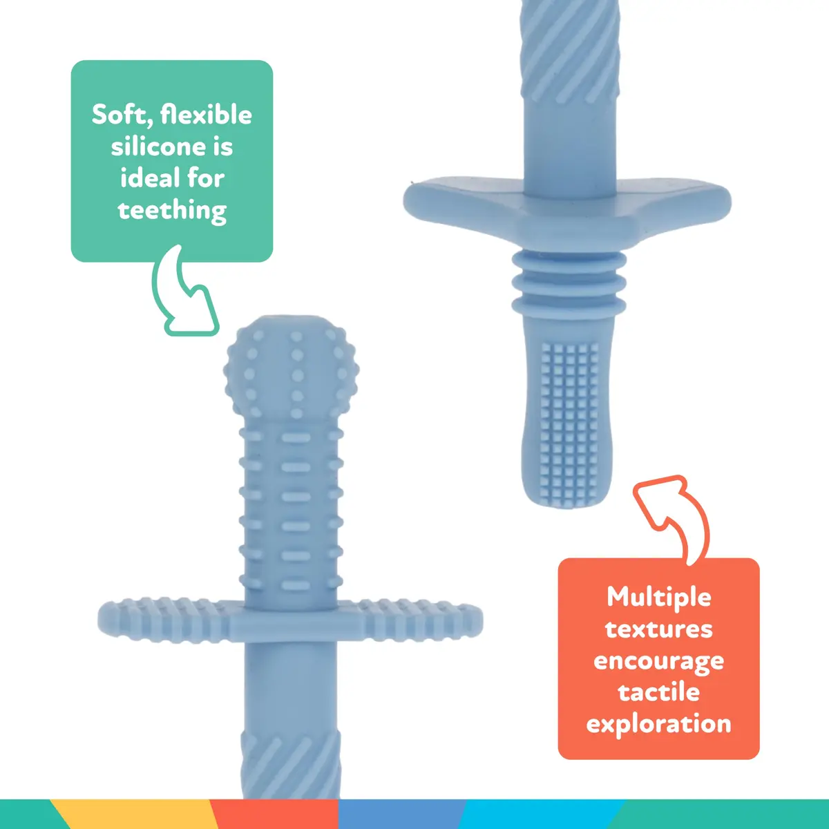 Nuby Silicone Teething Tubes - 3 Pack | Soft, Flexible Baby Teether for 3+ Months - view 5