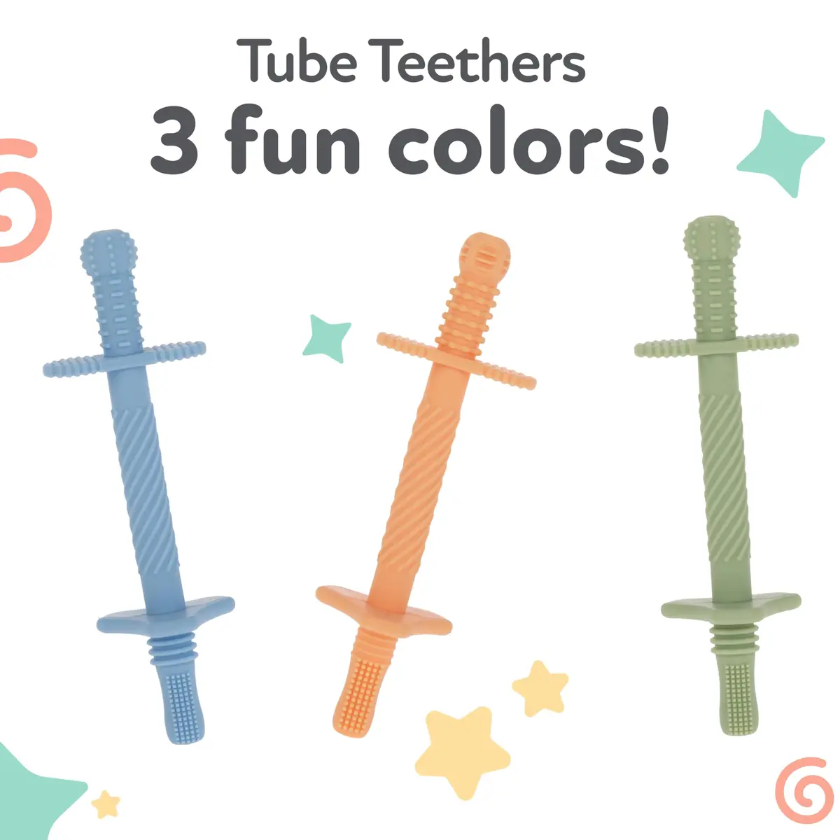Nuby Silicone Teething Tubes - 3 Pack | Soft, Flexible Baby Teether for 3+ Months - view 6