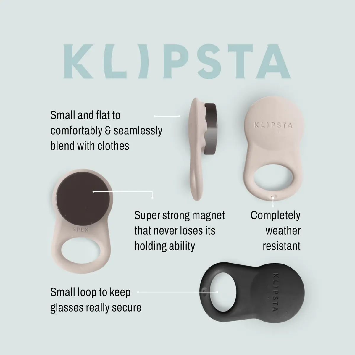 KLIPSTA SPEX Magnetic Glasses Holder Clip 2-Pack (Hot Pink) | Secure Eyewear & ID Badge Clip - view 6