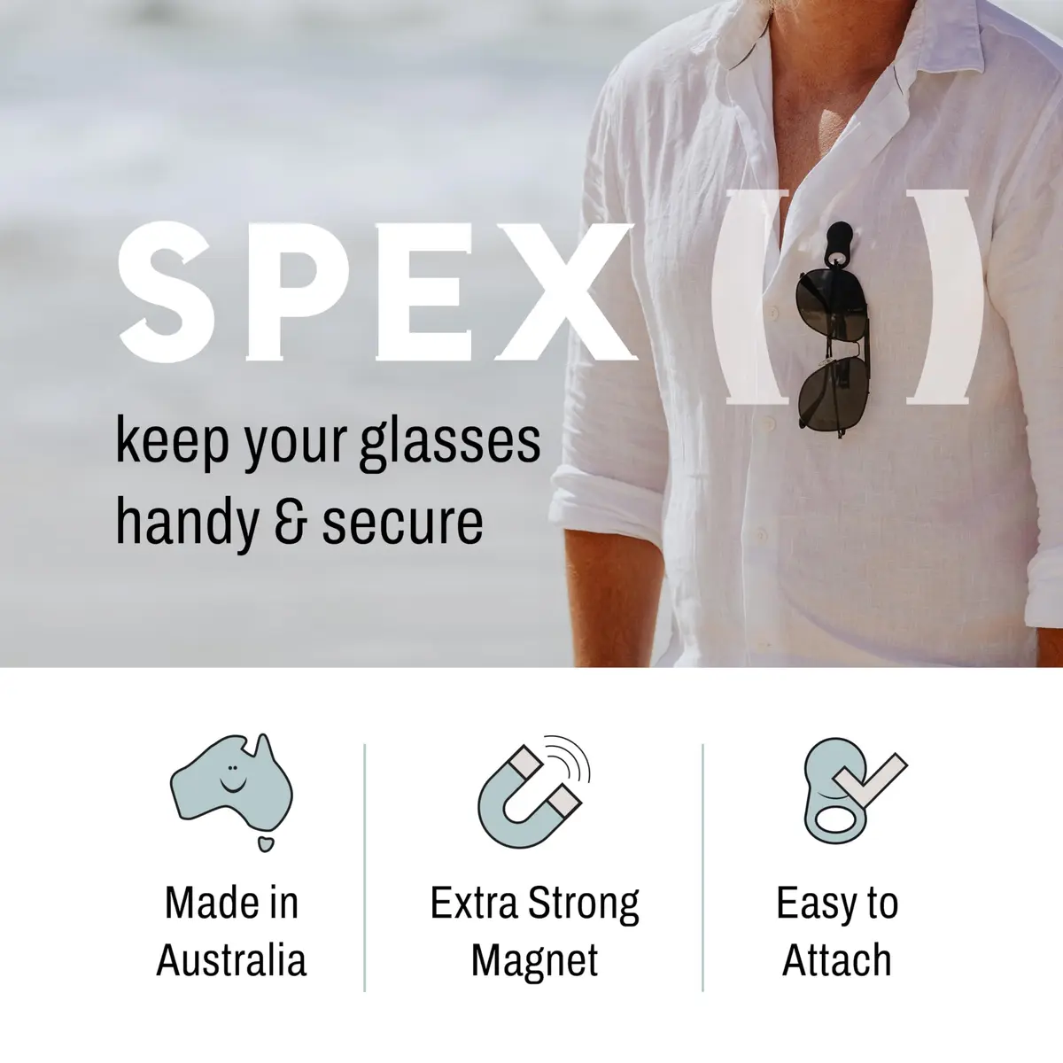 KLIPSTA SPEX Magnetic Glasses Holder Clip 2-Pack (Olive Green) | Attaches to Clothes, Alternative to Eyewear Straps - view 3