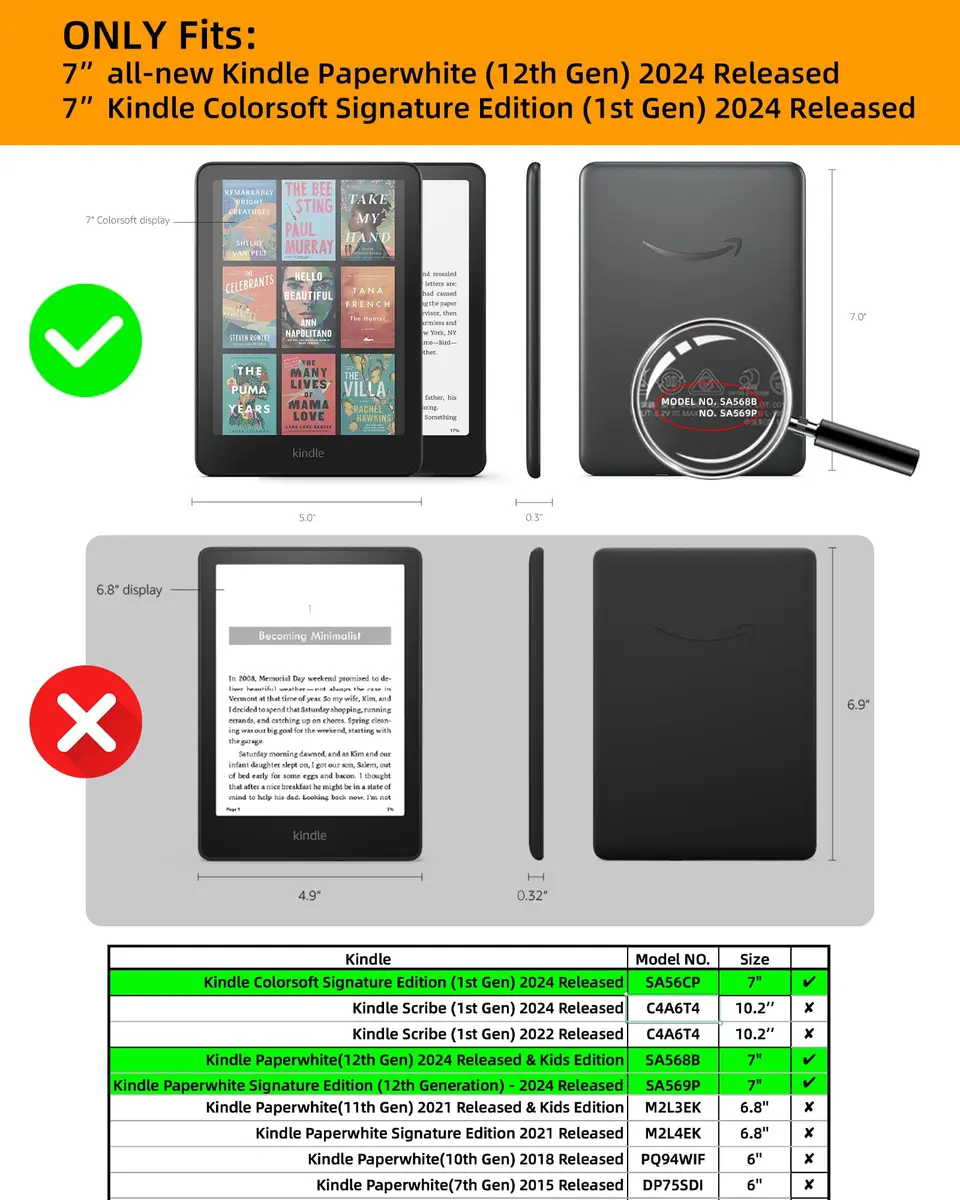 WALNEW Case for 7" Kindle Paperwhite 2024 12th Gen | Auto Wake/Sleep, Premium PU Leather - view 2