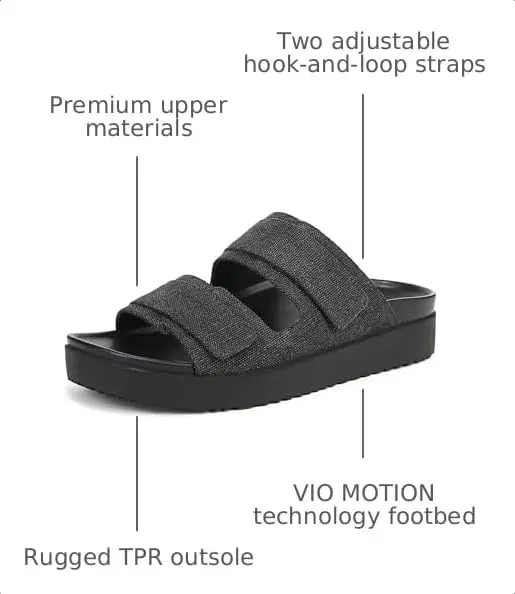 Vionic Riviera Slide Sandals Black 9.5 M | Contoured Arch Support & Cushioning - view 3