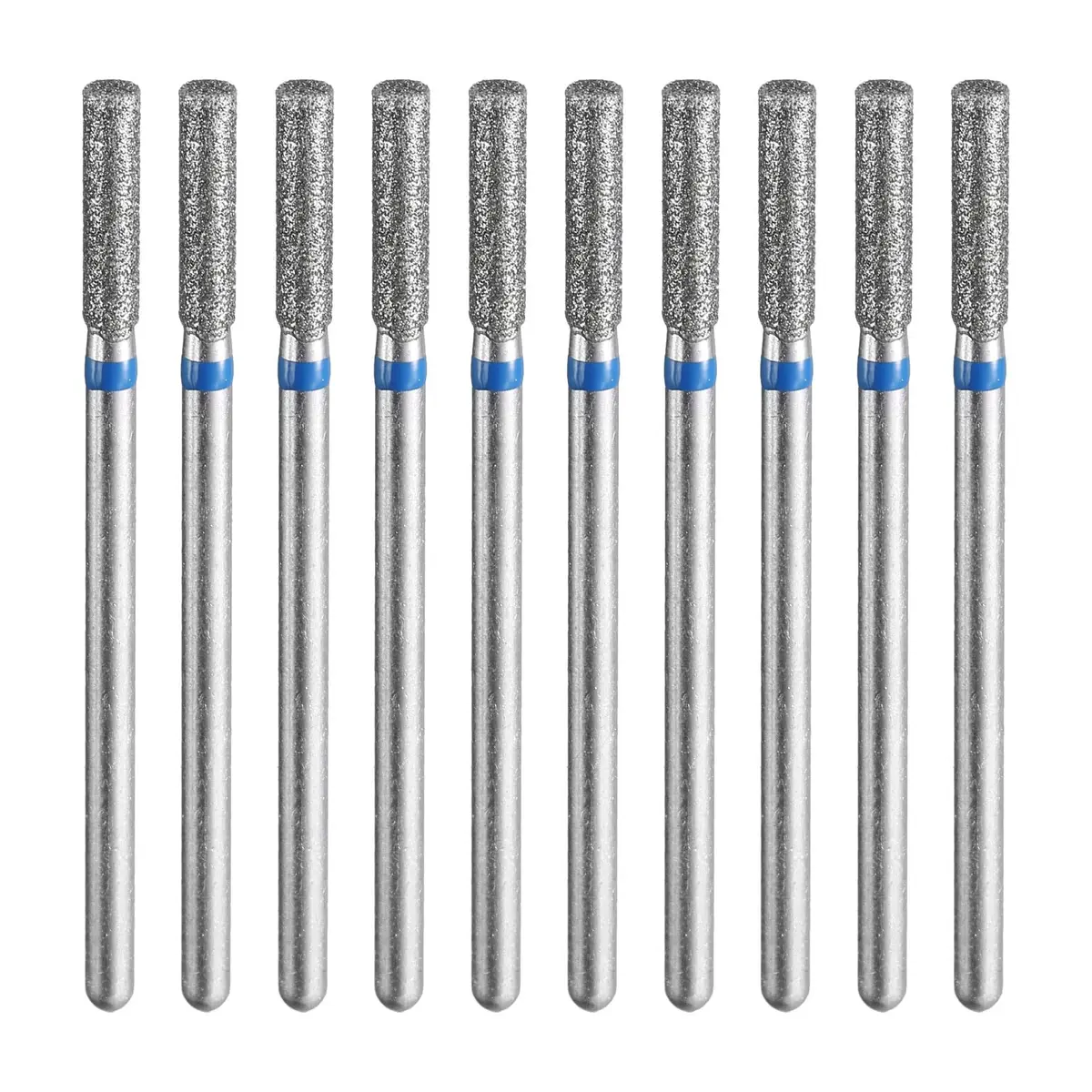 HARFINGTON 10pcs Diamond Grinding Bit Set 2.5mm Cylinder Head 2.35mm Shank | For Ceramic, Glass, Stone, Metal & Nails - main product image