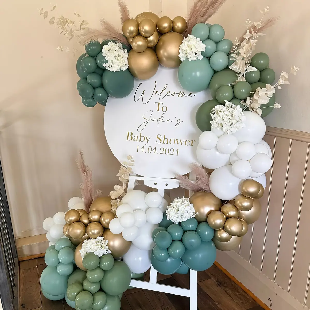 HILAVO Dusty Blue Sage Green Balloon Arch Kit 98 pcs (2.27 kg / 5 lb) | Jungle Safari Birthday Baby Shower Wedding Party Decorations - view 3