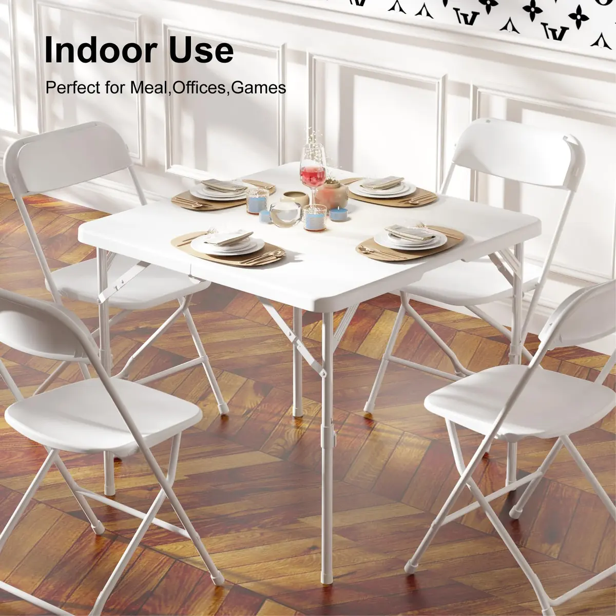 Linkriseed 34" Folding Table for Camping, Parties, School, Picnic | Heavy-Duty, Waterproof & Portable - view 4