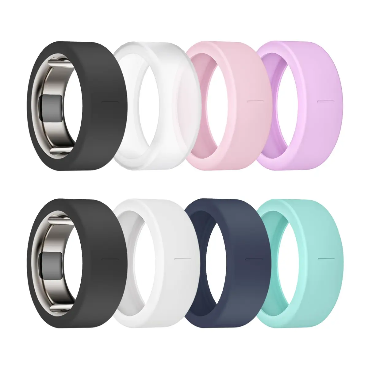 sylacor Ring Cover for Oura Ring Gen 4/3 & Samsung Galaxy Ring, 8-Pack Silicone, Adjustable Size - main product image