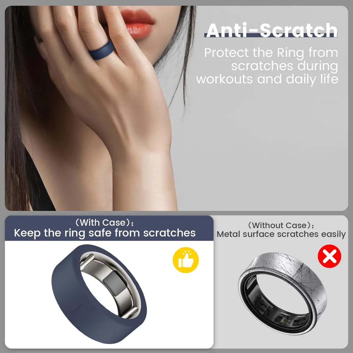 sylacor Ring Cover for Oura Ring Gen 4/3 & Samsung Galaxy Ring, 8-Pack Silicone, Adjustable Size - view 3