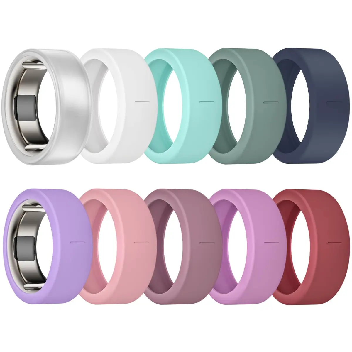 sylacor 10 Pack Ring Cover Compatible with Oura Ring Gen 4/3, Samsung Galaxy Ring | Lightweight Silicone Protector - main product image