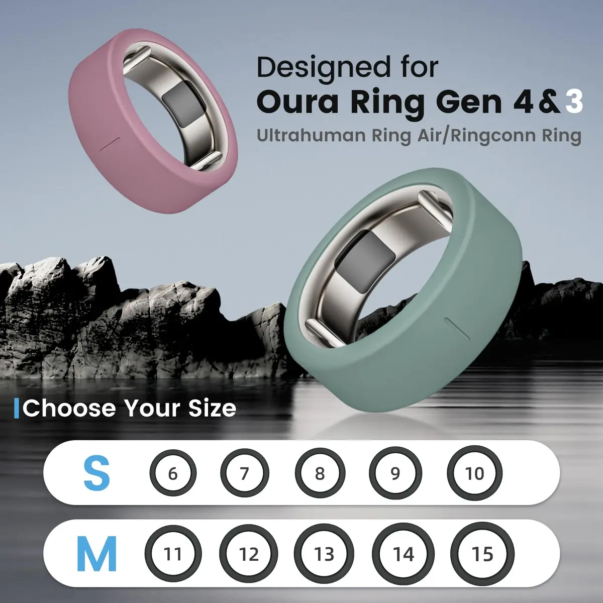 sylacor 10 Pack Ring Cover Compatible with Oura Ring Gen 4/3, Samsung Galaxy Ring | Lightweight Silicone Protector - view 2
