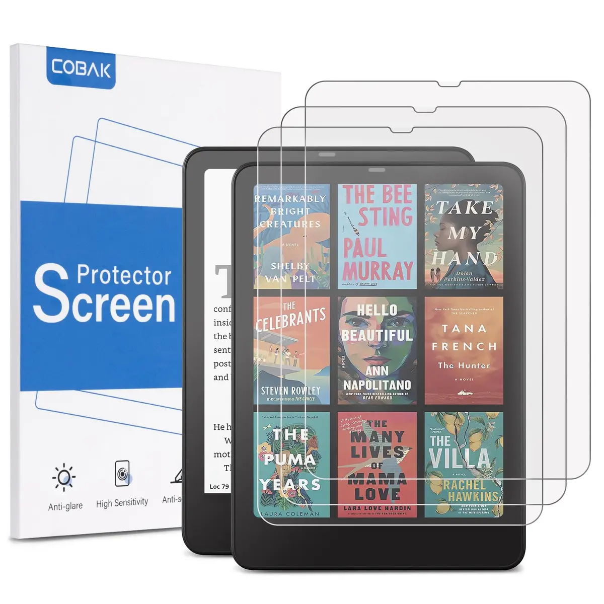 CoBak 3 Pack Screen Protector for 7" Kindle Paperwhite (2024) & Colorsoft | Anti-Glare, Full Coverage, 97% Clarity - main product image