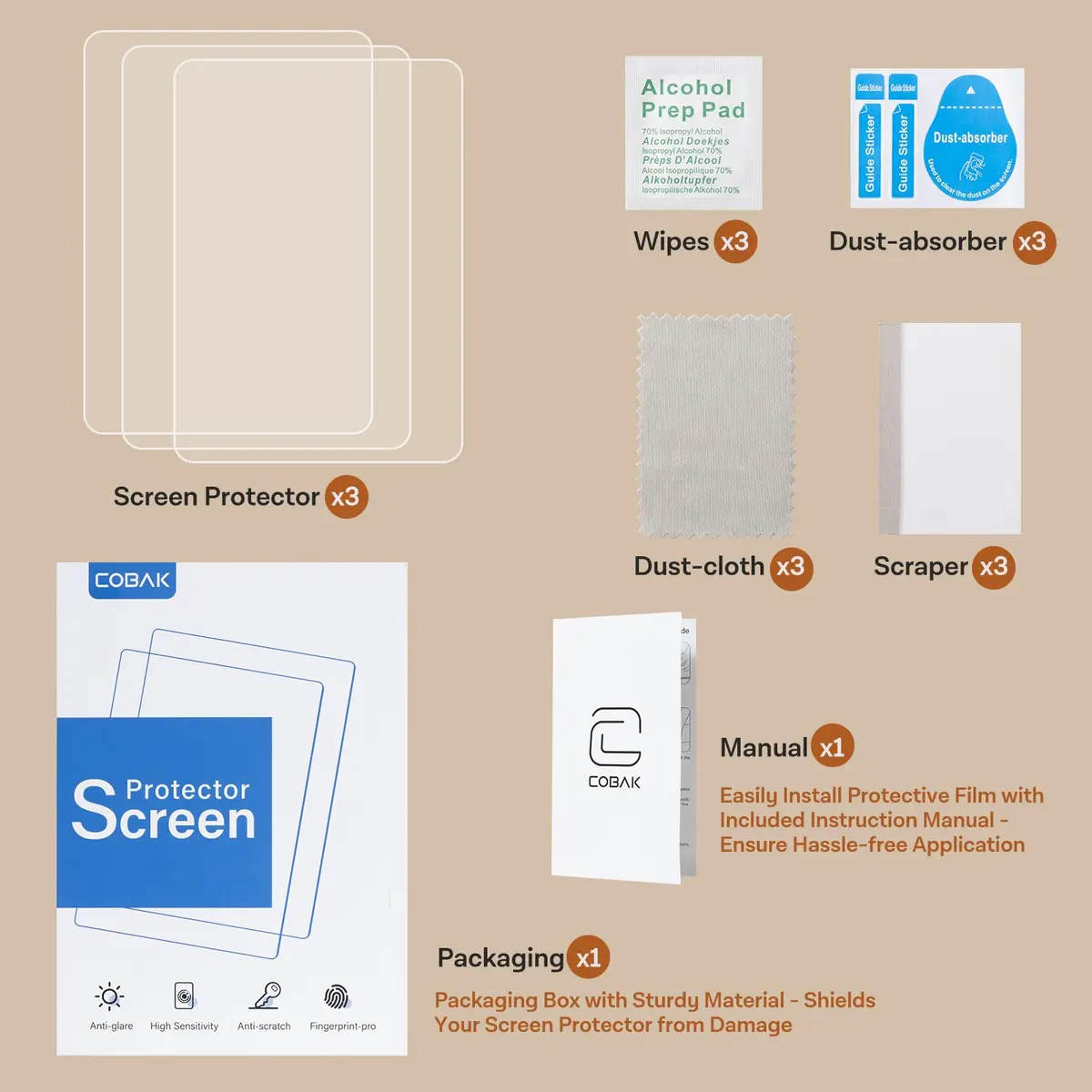 CoBak 3 Pack Screen Protector for 7" Kindle Paperwhite (2024) & Colorsoft | Anti-Glare, Full Coverage, 97% Clarity - view 7