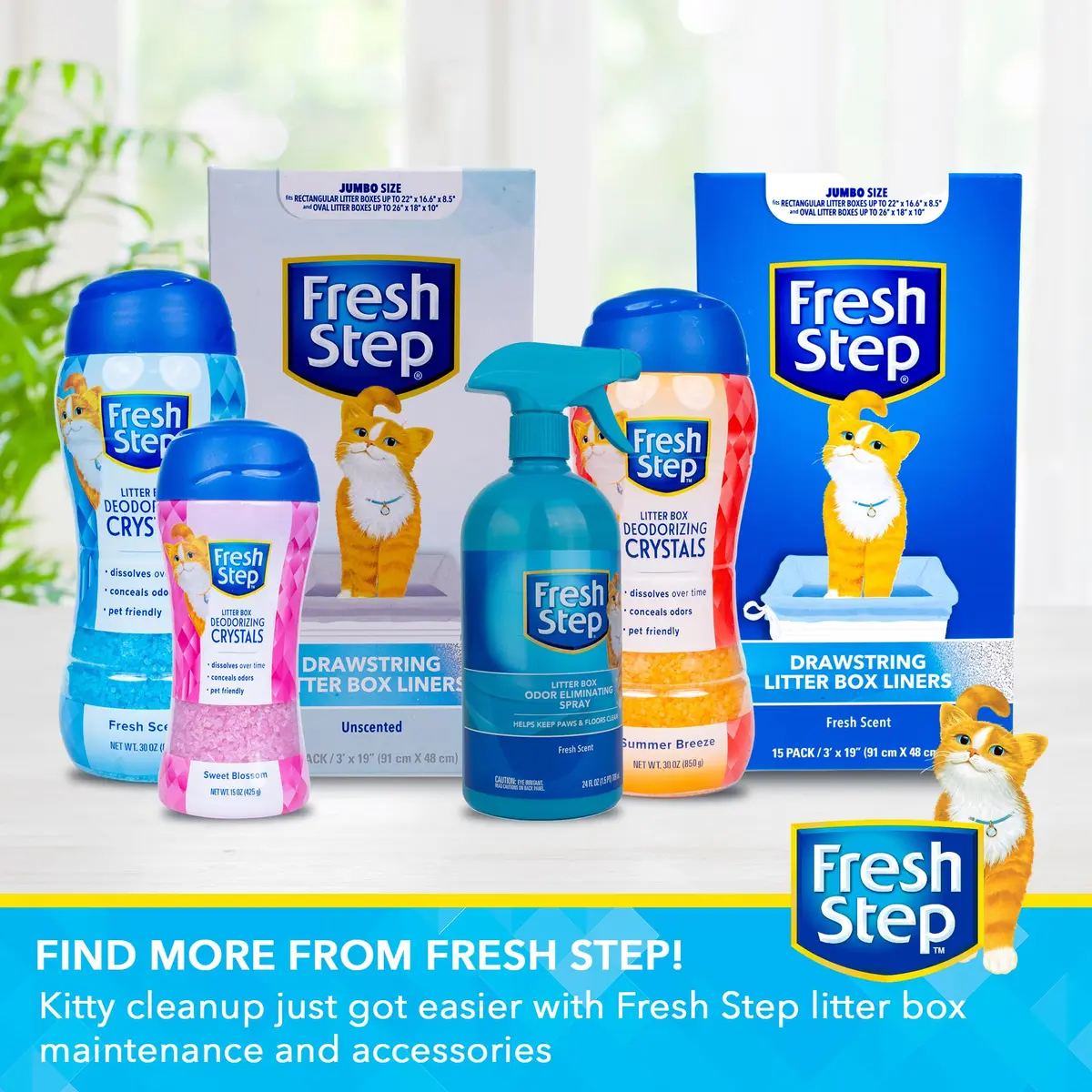 Fresh Step Cat Litter Crystals 30 Oz | Odor Neutralizer with Sweet Blossom Scent for Multi Cat Homes - view 6
