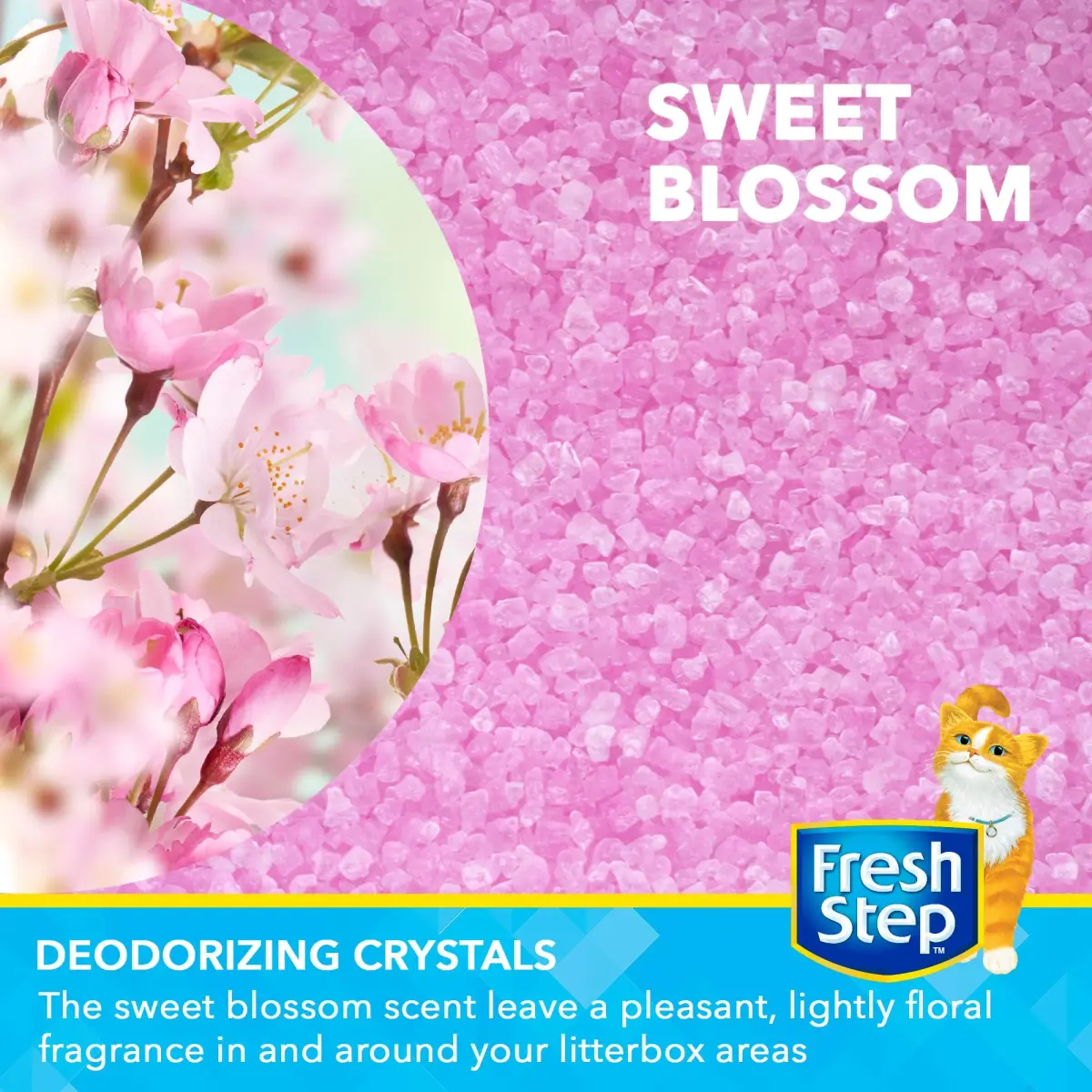 Fresh Step Sweet Blossom Scent Cat Litter Crystals Deodorizer, 30 Oz - view 2