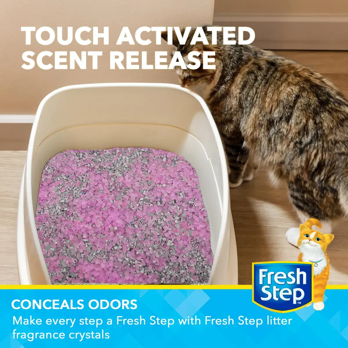 Fresh Step Sweet Blossom Scent Cat Litter Crystals Deodorizer, 30 Oz - view 3