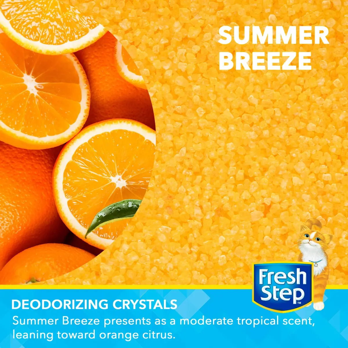 Fresh Step Cat Litter Crystals Deodorizer, Summer Breeze Scent, 850g (30 Ounce) | Non-Toxic Odor Neutralizing Crystals - view 2