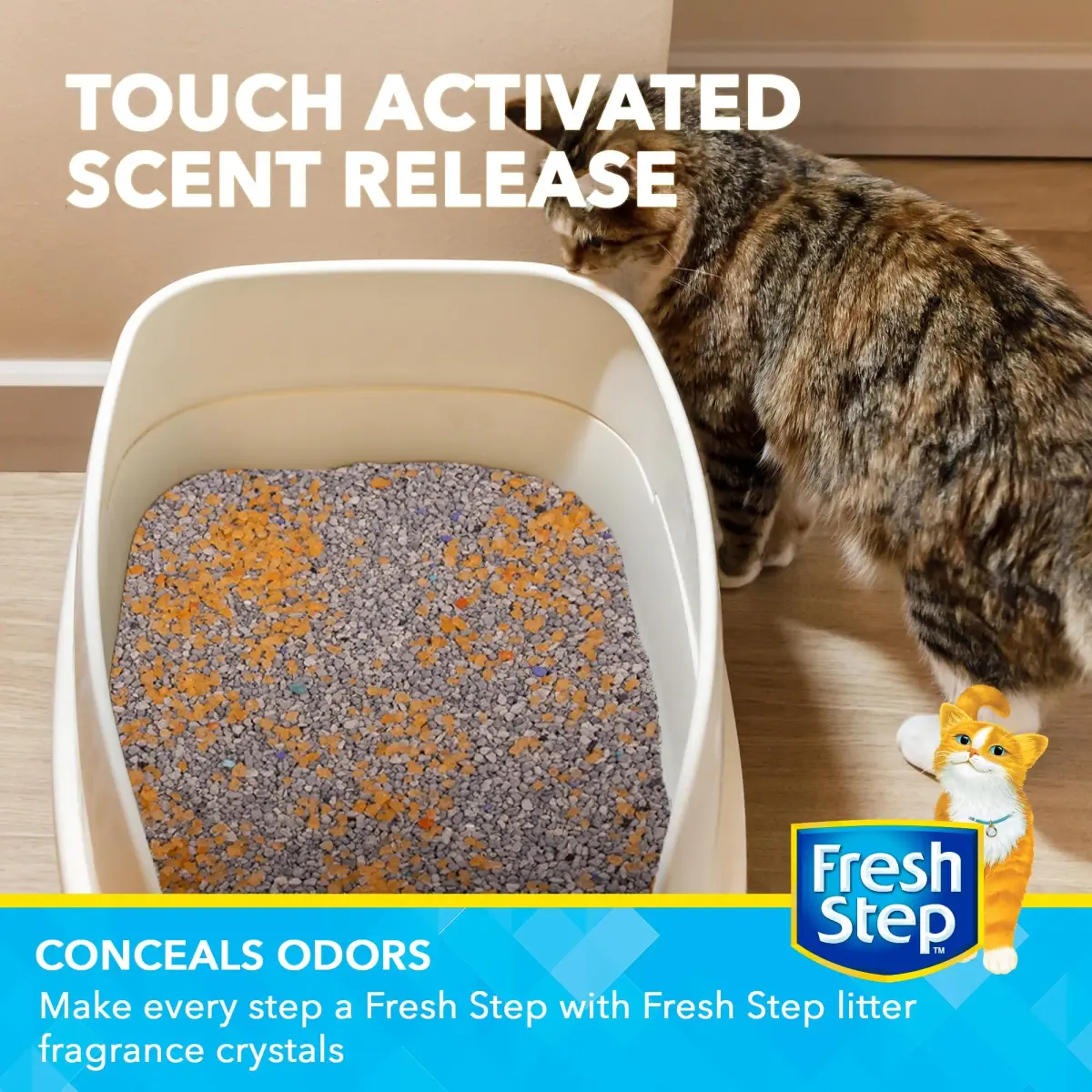 Fresh Step Cat Litter Crystals Deodorizer, Summer Breeze Scent, 850g (30 Ounce) | Non-Toxic Odor Neutralizing Crystals - view 3