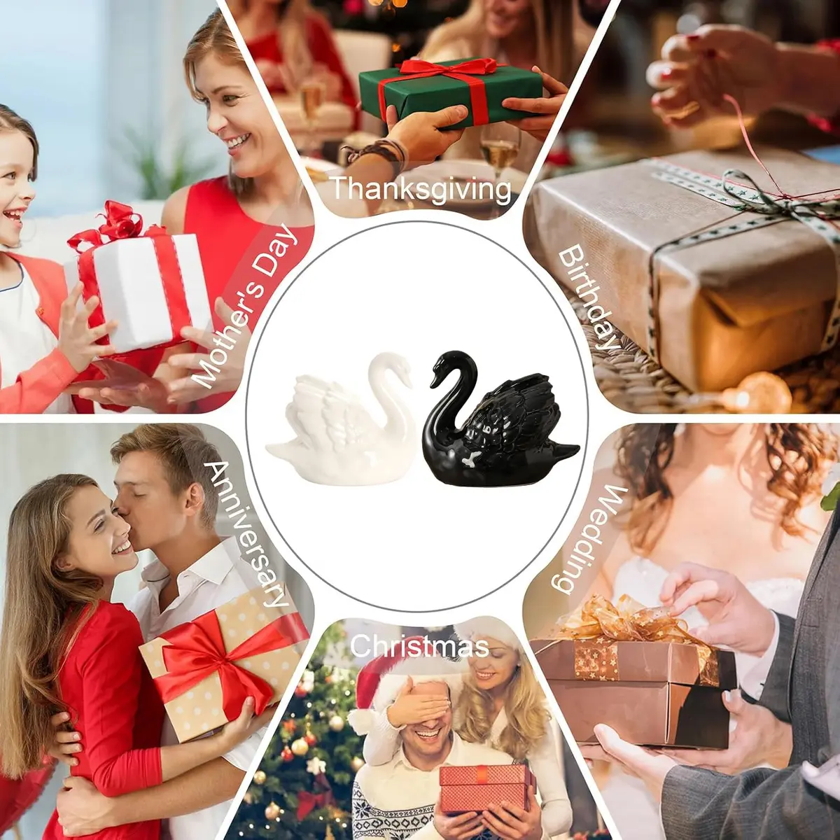 ZKSYLSM Ceramic Swan Figurine - Modern Minimalist Porcelain Statue Art Decor, 3.9"L x 2.1"W x 3.3"H | Elegant Home & Office Accent - view 9