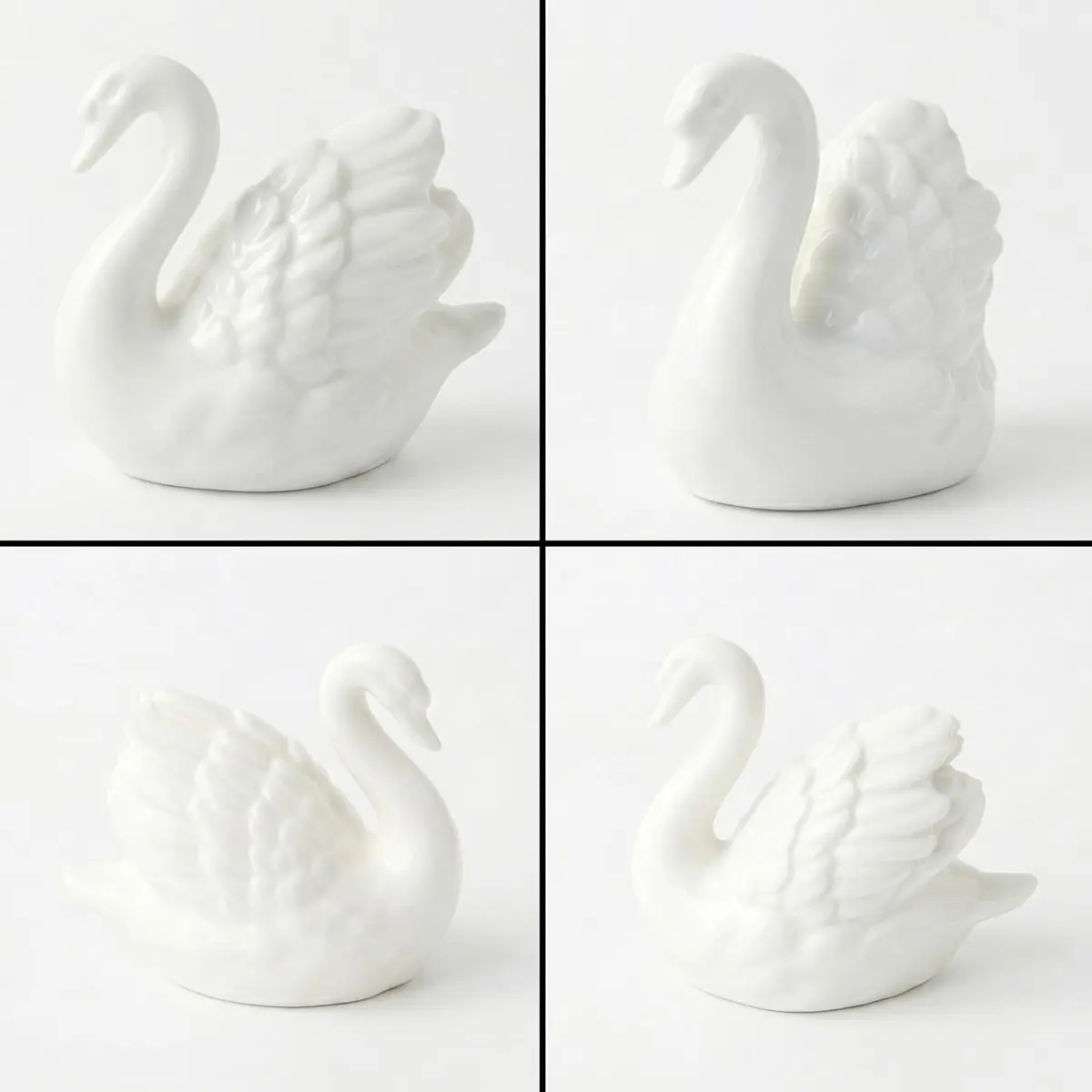 ZKSYLSM Ceramic Swan Figurine - Modern Minimalist Porcelain Statue Art Decor, 3.9"L x 2.1"W x 3.3"H | Elegant Home & Office Accent - view 3