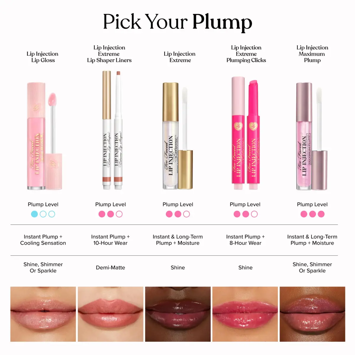 Too Faced Lip Injection Extreme Plumping Clicks Sweet Lavender | Hydrating Lip Plumper Stick 0.05 oz (1.5 g) - view 8