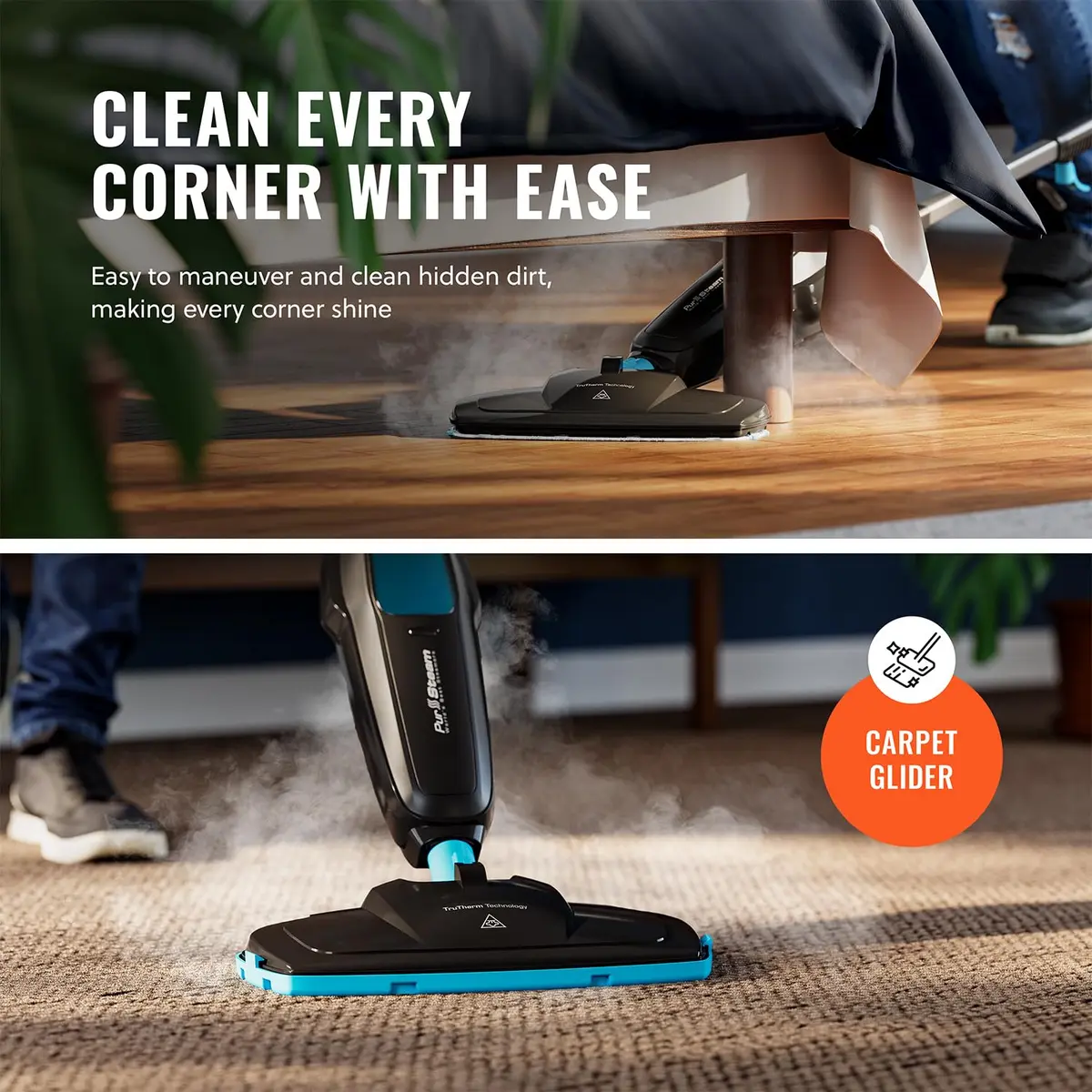 Pursteam Multi-Surface Steam Mop Floor Cleaner for Hardwood, Tile & Carpet | Fast Heating & Chemical-Free (70-120 chars) - view 4