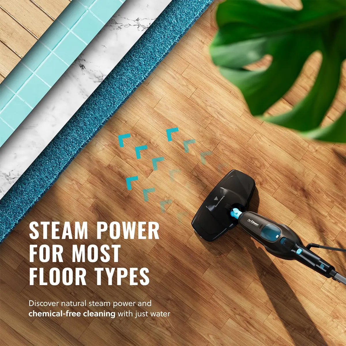 Pursteam Multi-Surface Steam Mop Floor Cleaner for Hardwood, Tile & Carpet | Fast Heating & Chemical-Free (70-120 chars) - view 6
