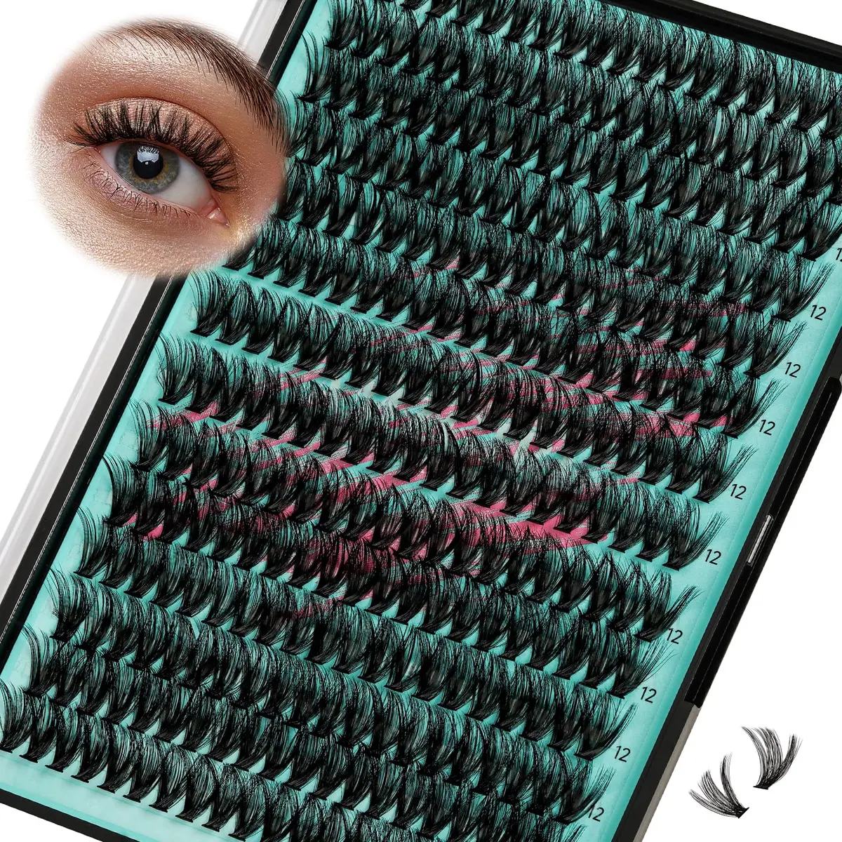 AMZGIRL Lash Clusters 40+50D 12mm Wispy Eyelash Extensions | Natural, Light & Reusable - main product image