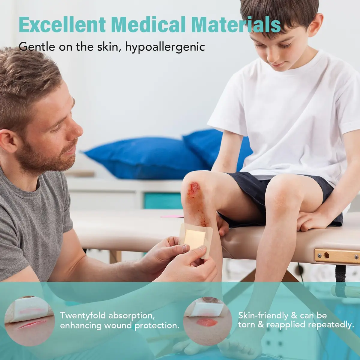 CAKRNPS Silicone Foam Dressing with Adhesive Border 4"x4" | Waterproof Wound Care for Bed Sores & Ulcers - view 7