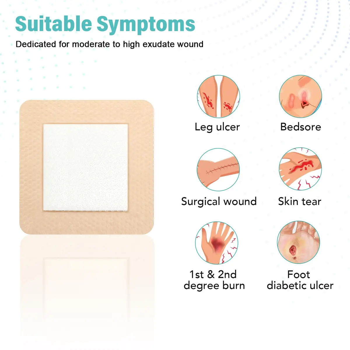 CAKRNPS Silicone Foam Dressing with Adhesive Border 4"x4" | Waterproof Wound Care for Bed Sores & Ulcers - view 8