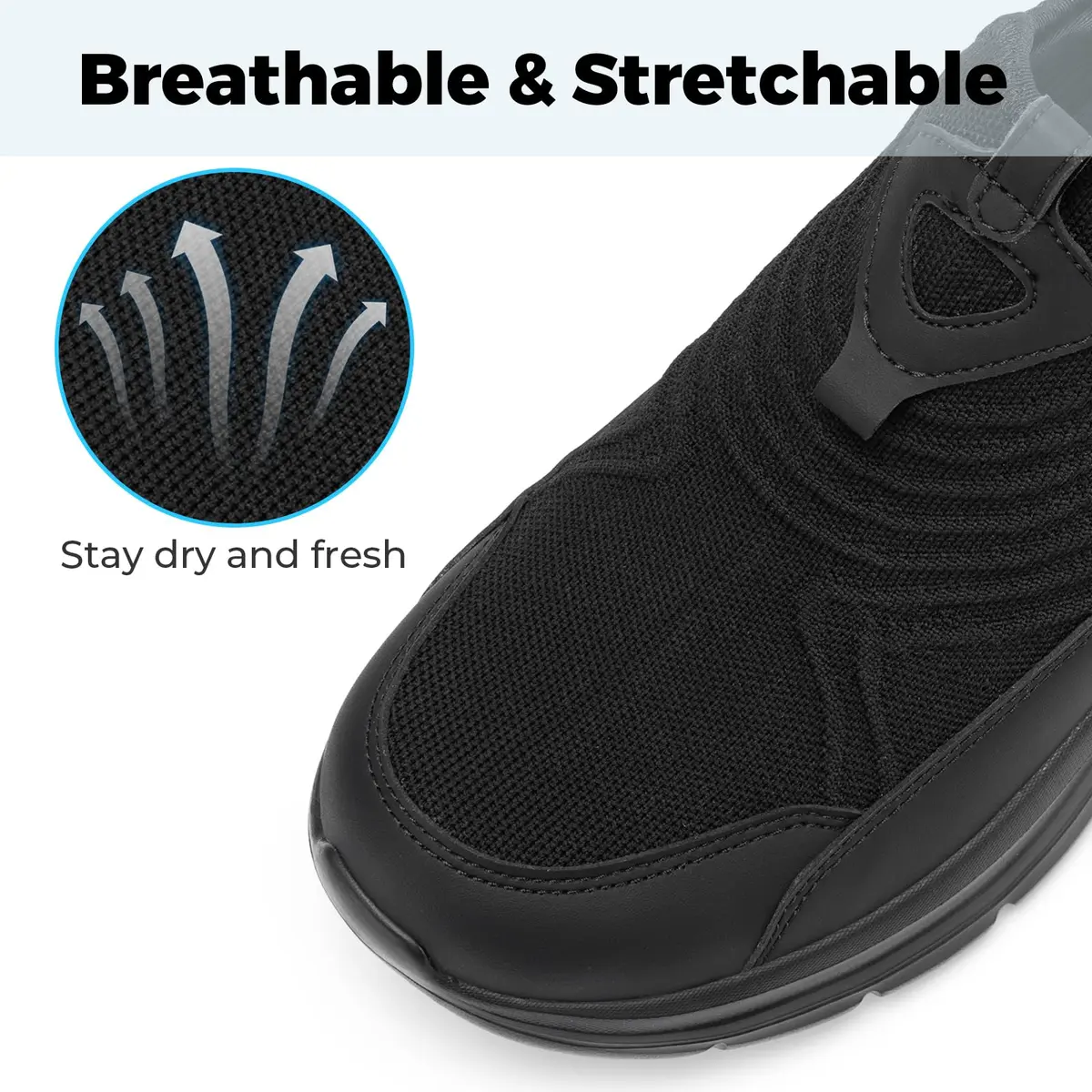 FitVille Men's Extra Wide Slip-On Walking Shoes 13 Wide (43.5 cm) | Hands-Free Comfort for All-Day Standing - view 8