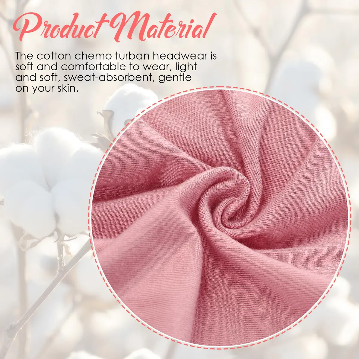 Geyoga Pink Chemo Headwear for Women Elastic | Soft, Breathable & Elegant - view 5