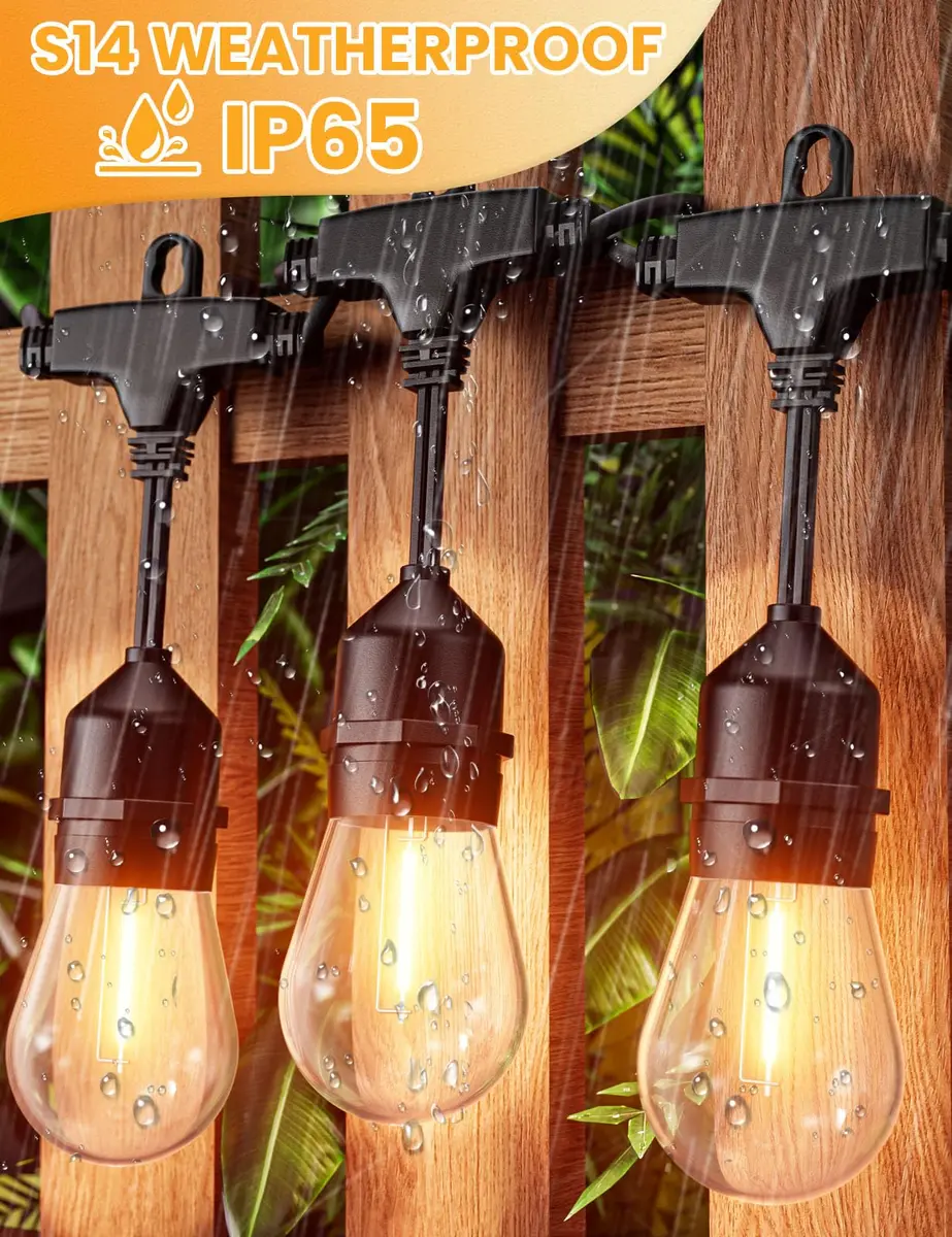 Svater Outdoor String Lights 75 FT LED Waterproof Patio E26 Edison Warm White - view 2