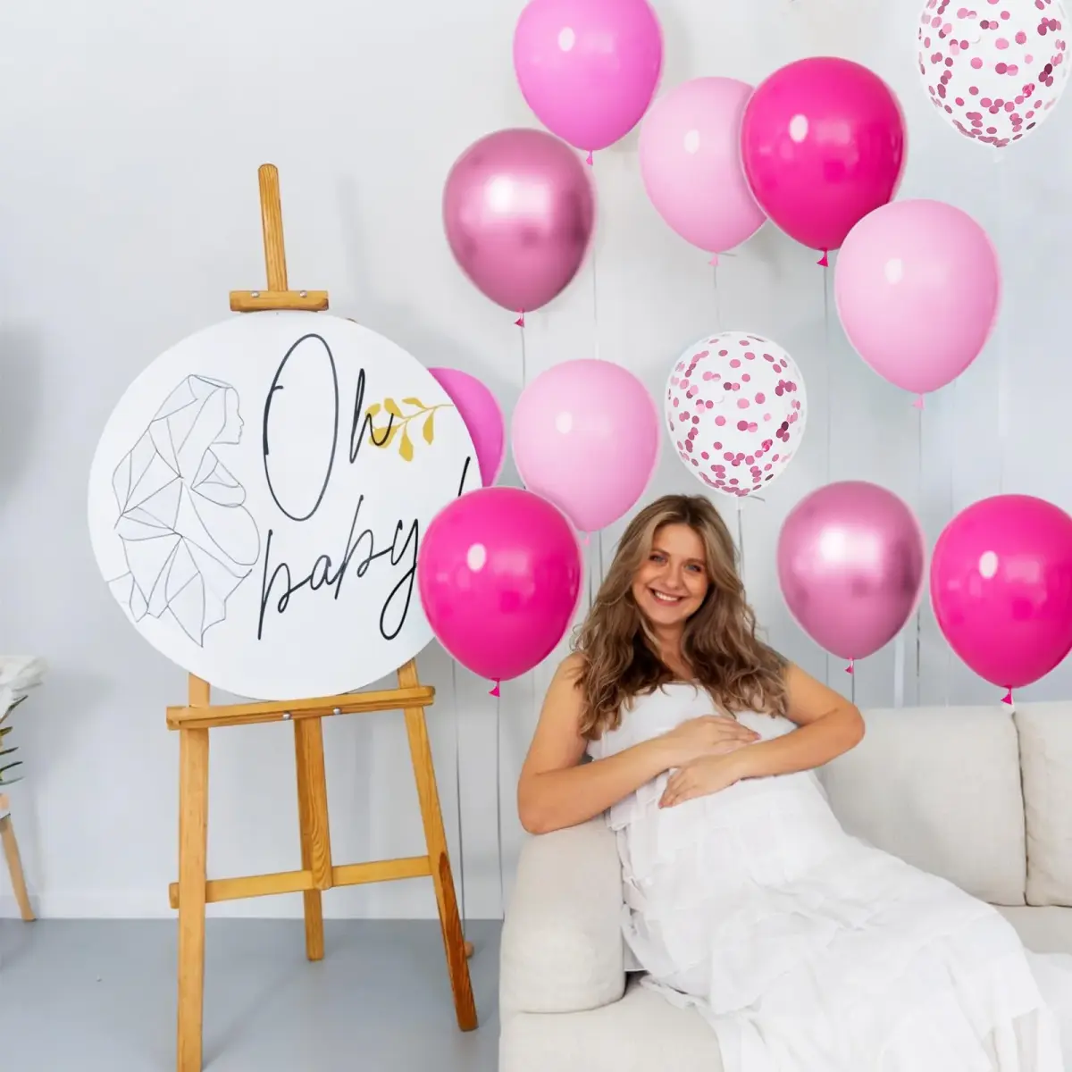 KUULBELA 68Pcs Pink Balloons Kit 12 Inch Metallic Pink Balloon, Baby Pink Party Balloons with Ribbons | Assorted Colors Balloon - view 5