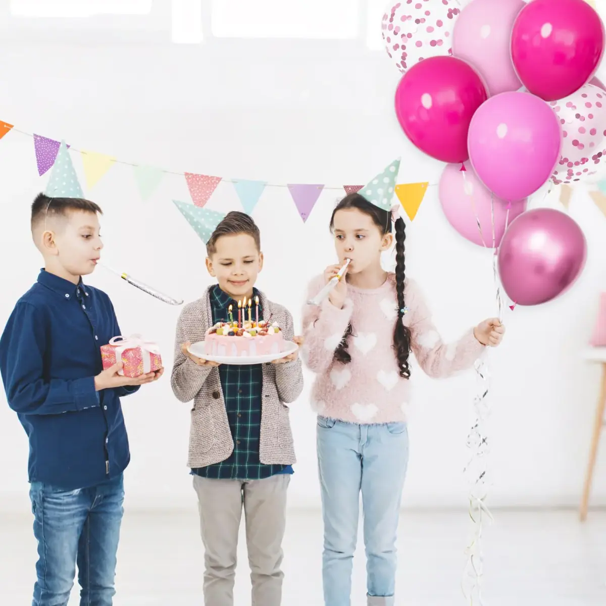 KUULBELA 68Pcs Pink Balloons Kit 12 Inch Metallic Pink Balloon, Baby Pink Party Balloons with Ribbons | Assorted Colors Balloon - view 6
