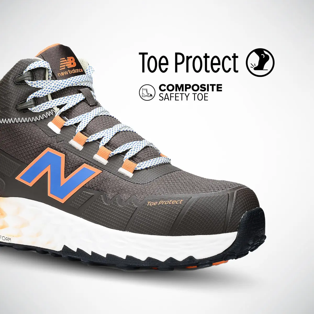 New Balance Fresh Foam Cremorne Composite Toe Safety Shoes for Men - Non Slip, Electrical Hazard - Brown, Mid - view 2