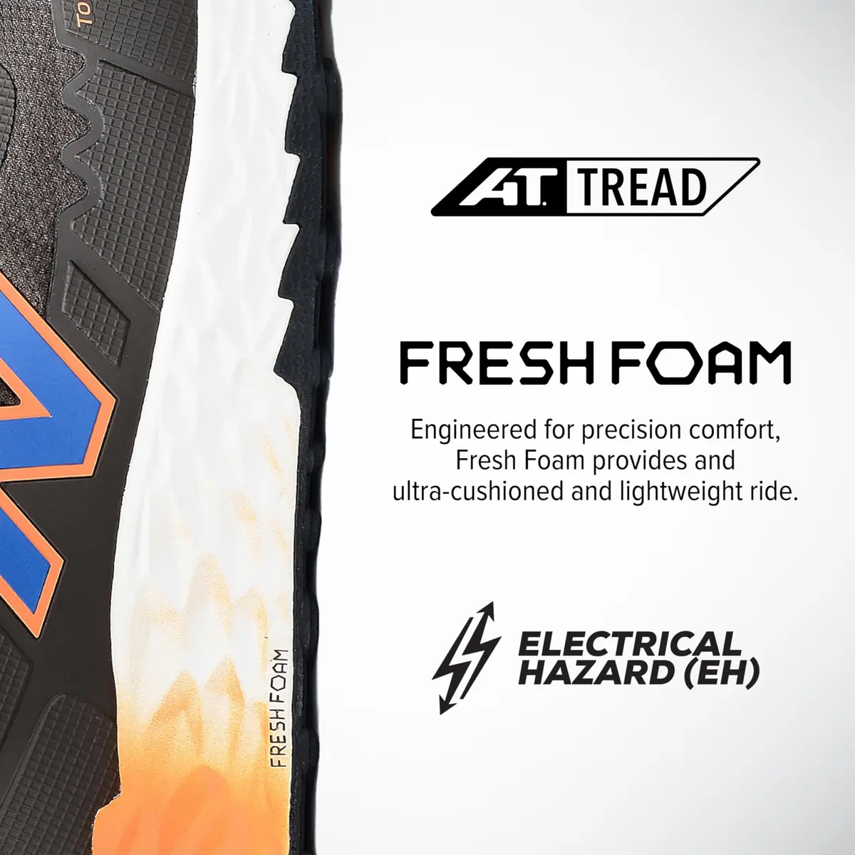 New Balance Fresh Foam Cremorne Composite Toe Safety Shoes for Men - Non Slip, Electrical Hazard - Brown, Mid - view 4