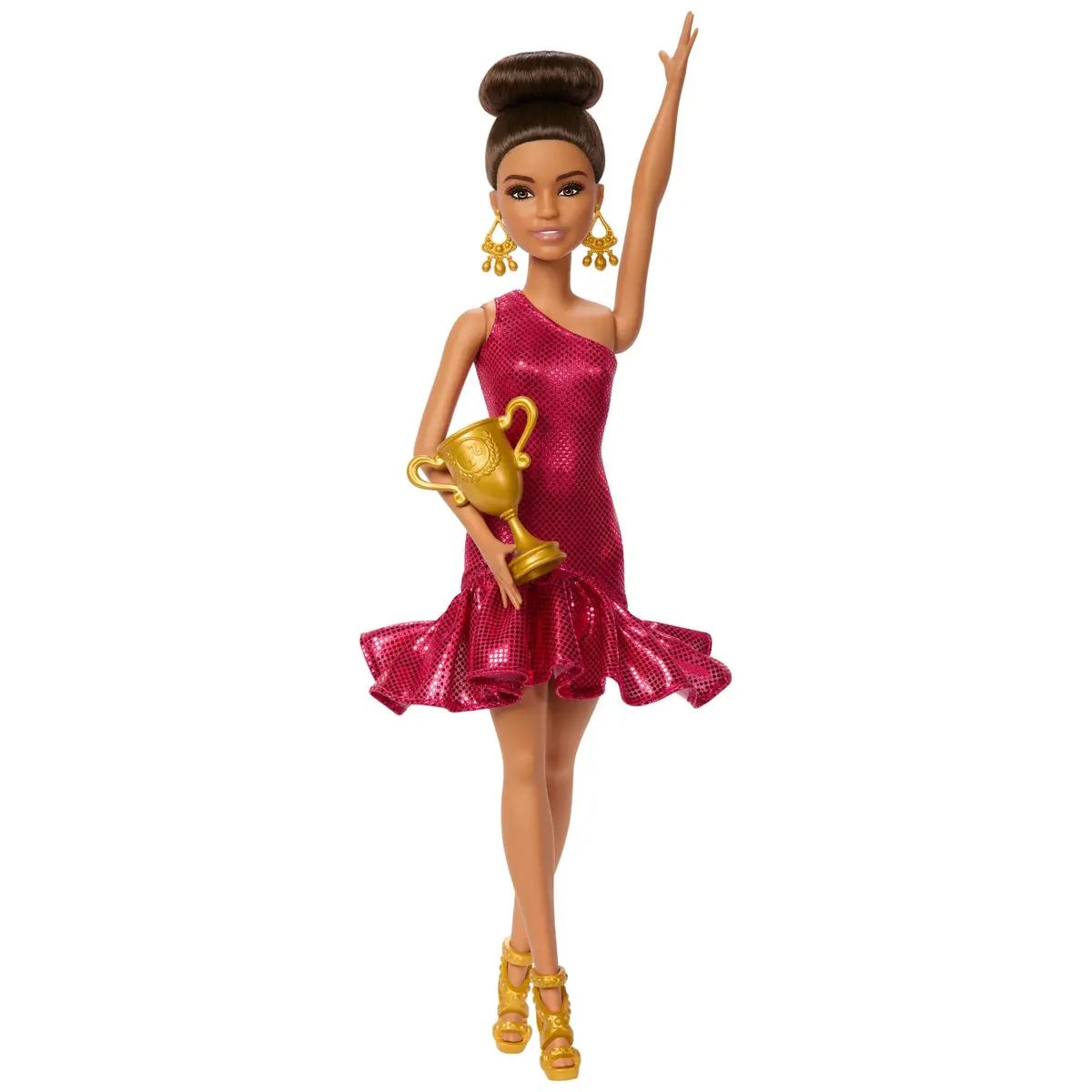 Barbie Ballroom Dancer Doll and Dance Themed Accessory | 1:6 Scale, Red Dress, Trophy for Kids 3+ - view 5