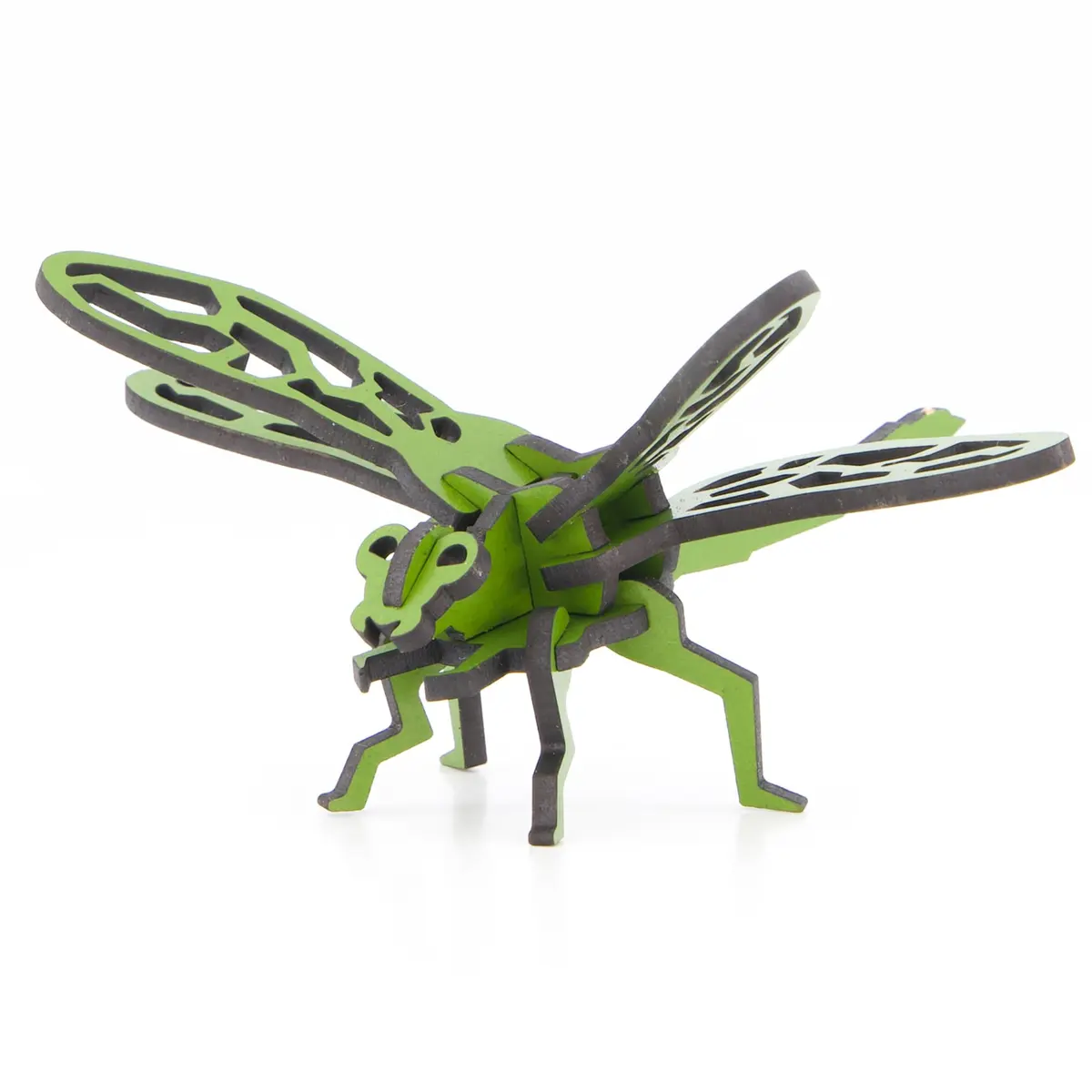Little & Wood Woodlet: Small - Dragonfly - Green | 3D Wooden Insect Puzzle for Kids 6+ - main product image