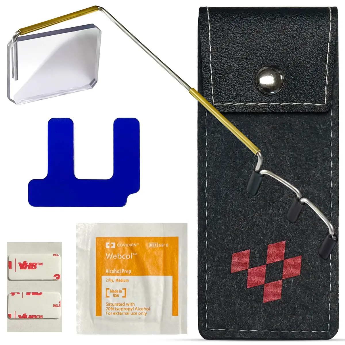 Take A Look Cycling Mirror with Helmet Adapter & Carry Case | Always On, Shatter-Resistant Polycarbonate Lens (Left-Side) - main product image
