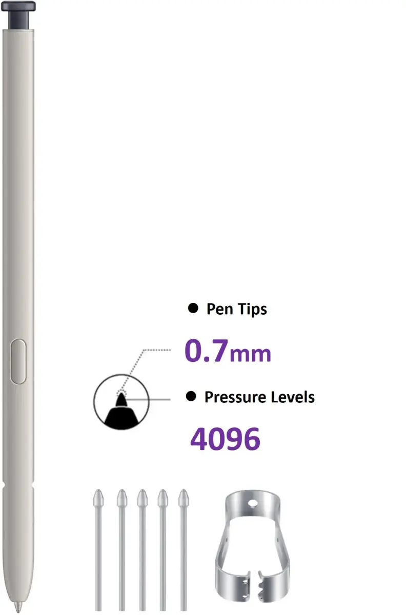 SLQ Replacement S Pen for Samsung Galaxy S25 Ultra 5G | 4096 Pressure Sensor, 5xTips (Black, 18g) - view 2