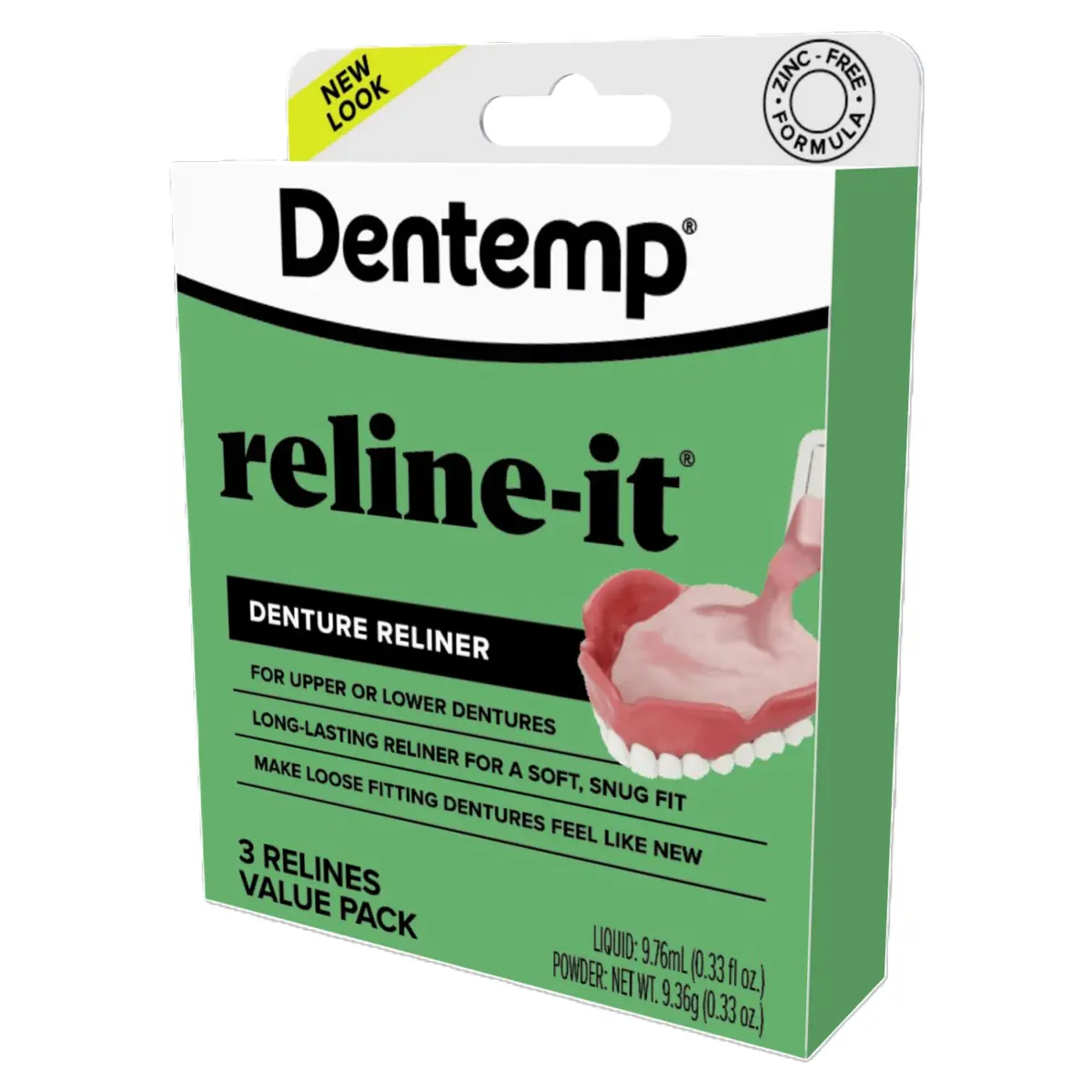 Dentemp Reline-It Denture Reline Kit Value Pack | Advanced Formula for Upper & Lower Dentures, 3 Relines - view 8