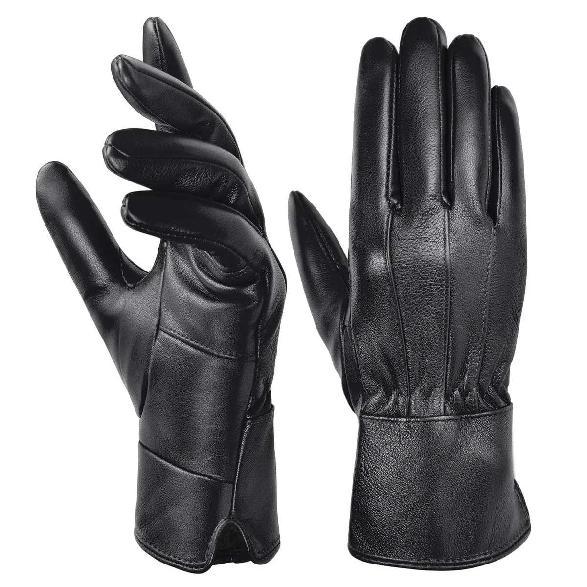 Harssidanzar Genuine Leather Gloves Sheepskin Warm Winter Soft Lining M | Elegant & Durable - main product image