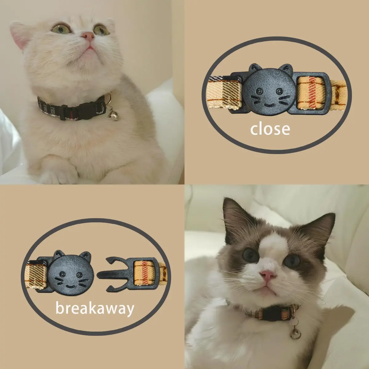 Yizepet Cat Collars with Bells | Breakaway Kitten Collar, Adjustable, Safe & Cute (7.8-10.2 inches) - view 3