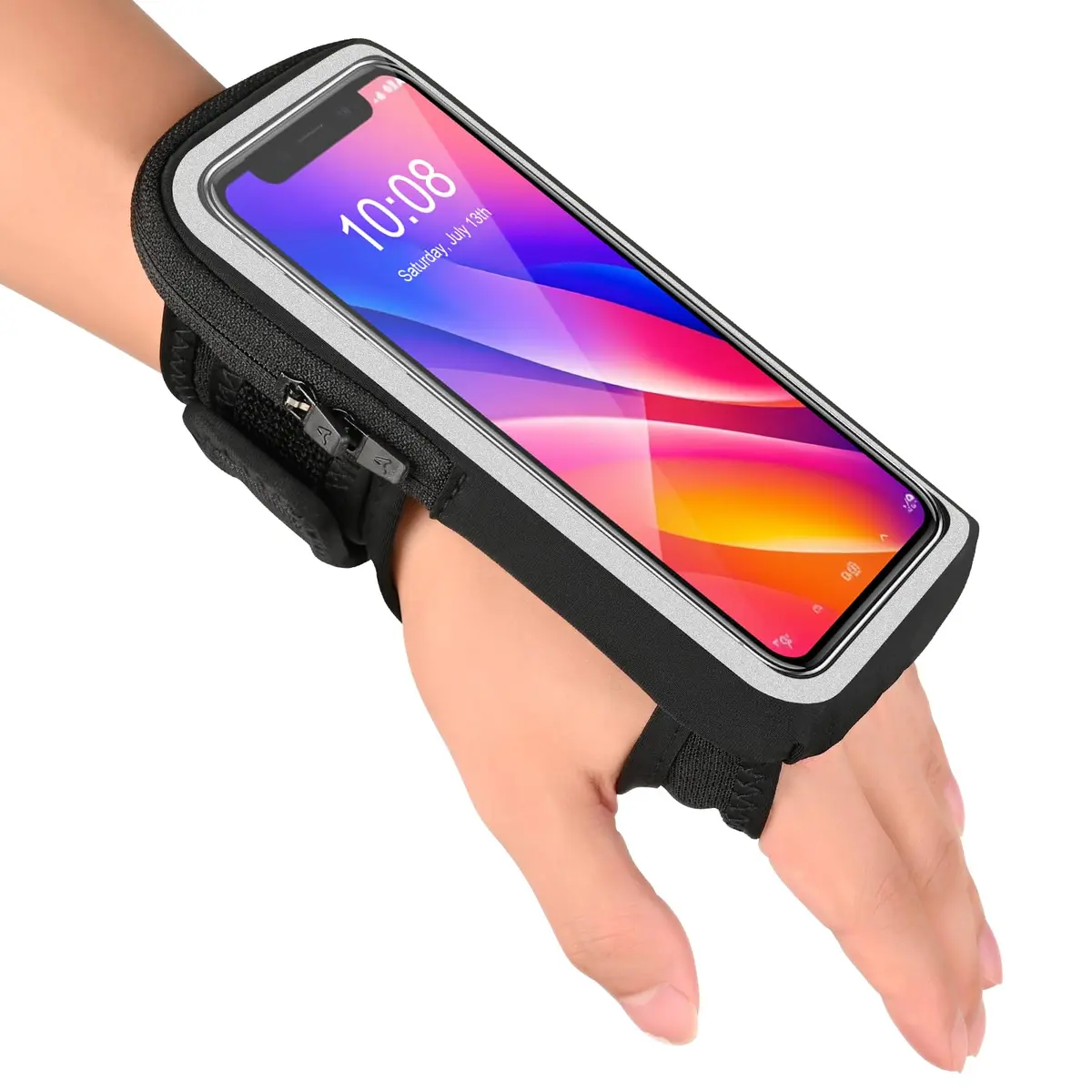 K Брела Wristband Phone Holder for Running, Forearm Armband with Card Slot, Black | Fits Phones Up to 7.0'' - main product image