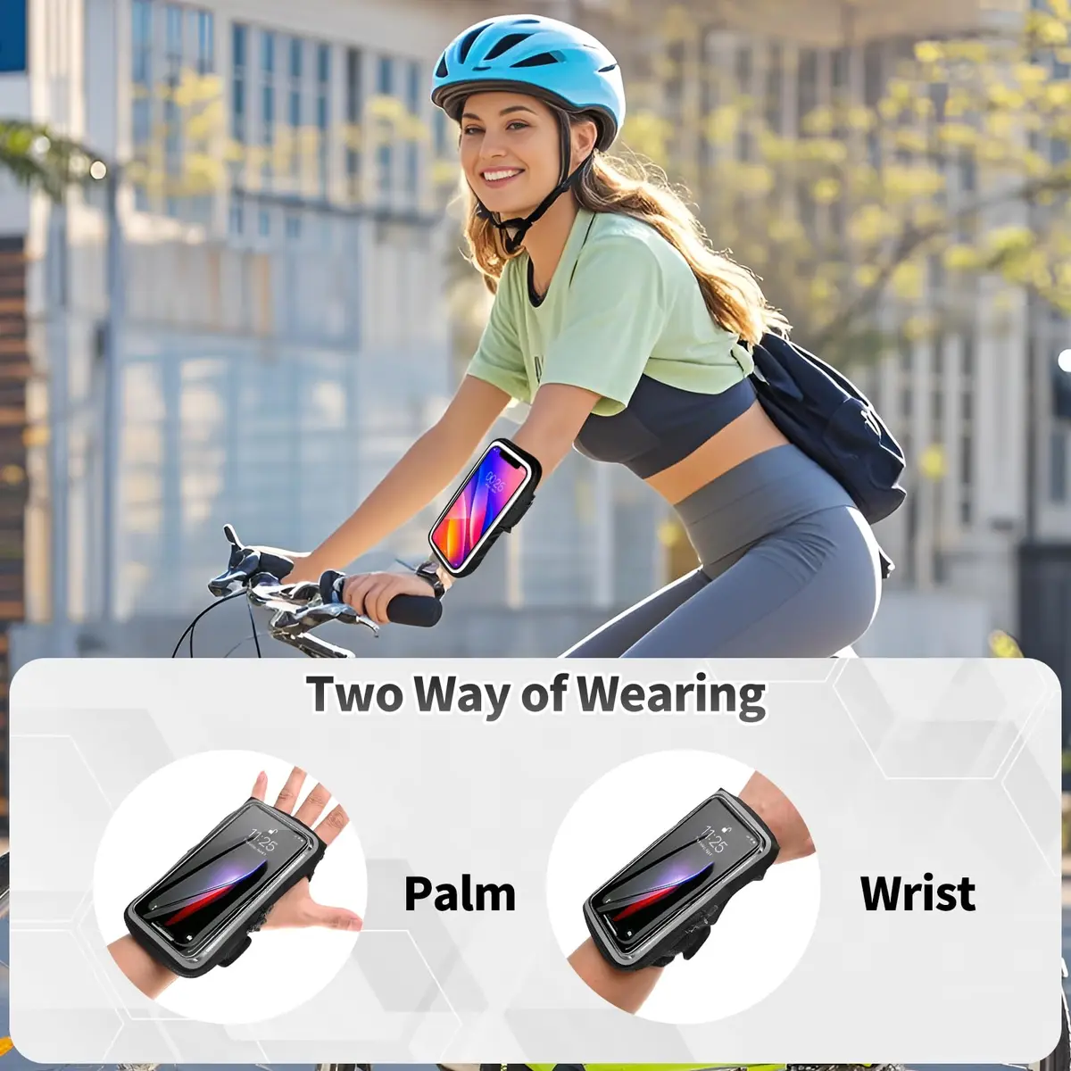 K Брела Wristband Phone Holder for Running, Forearm Armband with Card Slot, Black | Fits Phones Up to 7.0'' - view 2