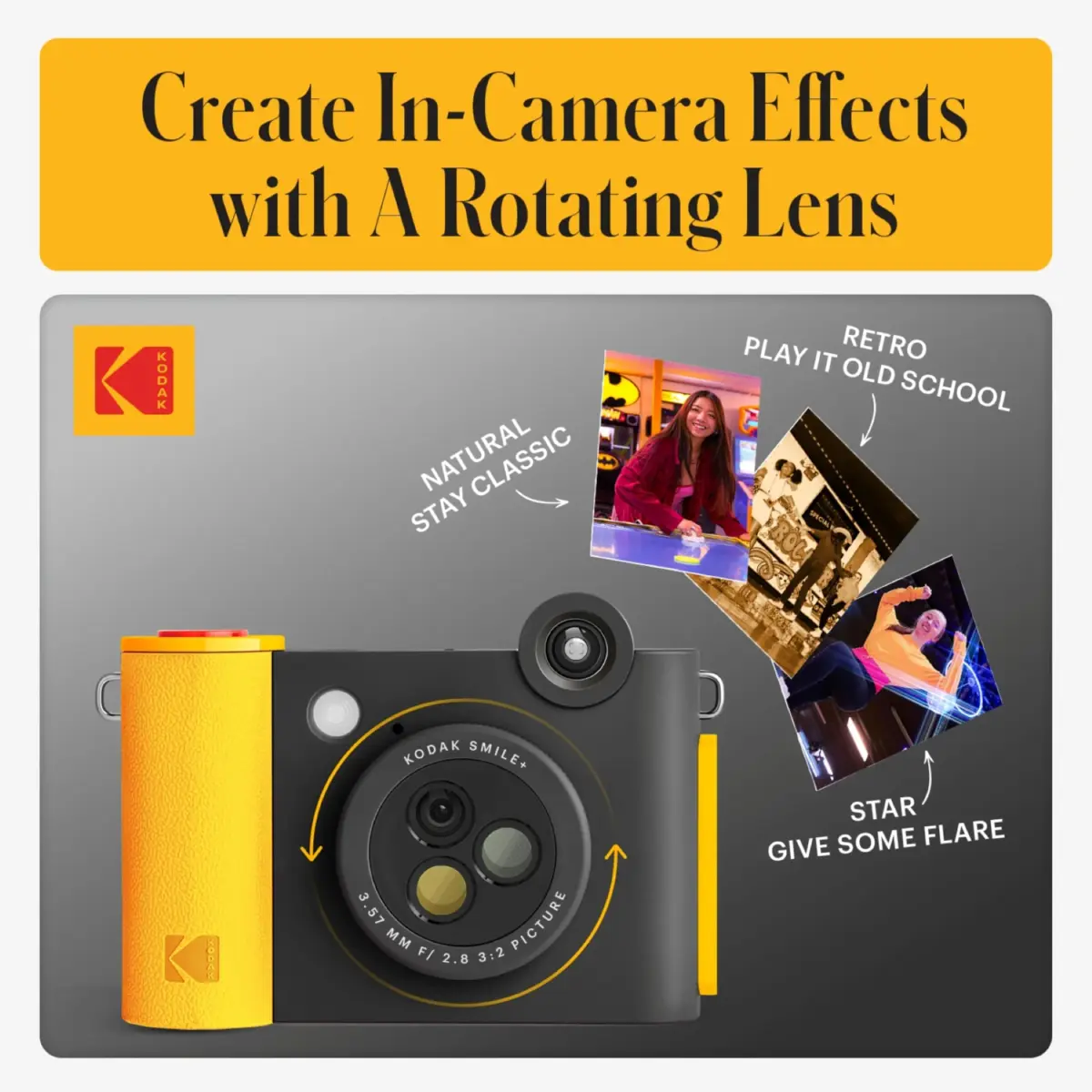 KODAK Smile+ 2-in-1 Digital Instant Camera & Printer 10MP, 2x3" Prints | Black - view 5