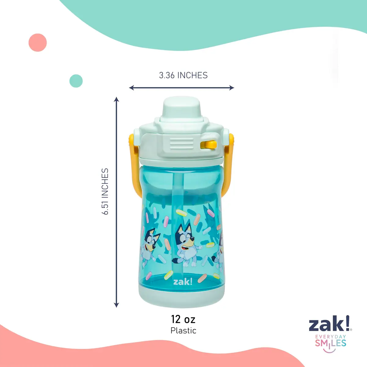 Zak Designs Bluey Beacon Kids Water Bottle 12oz | Leak-Proof, Durable Plastic, Liquid Lock Spout - view 7